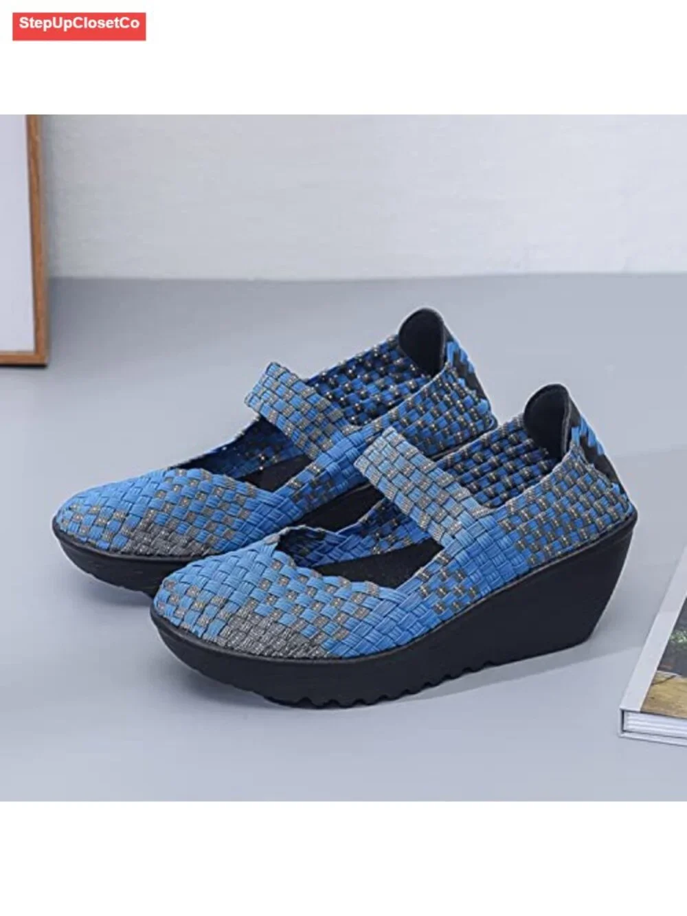 Handwoven Platform Wedge Sandals Mary Jane Comfort Walking Shoes